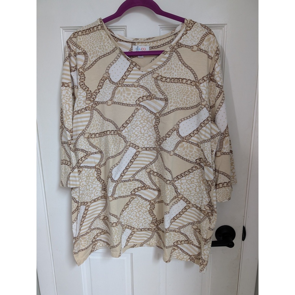 Denim & Co. Printed Blouse with Side Slits
